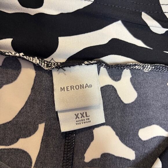 Merona ladies stretch knit abstract mosaic print twirl skirt professional XXL - Picture 4 of 6